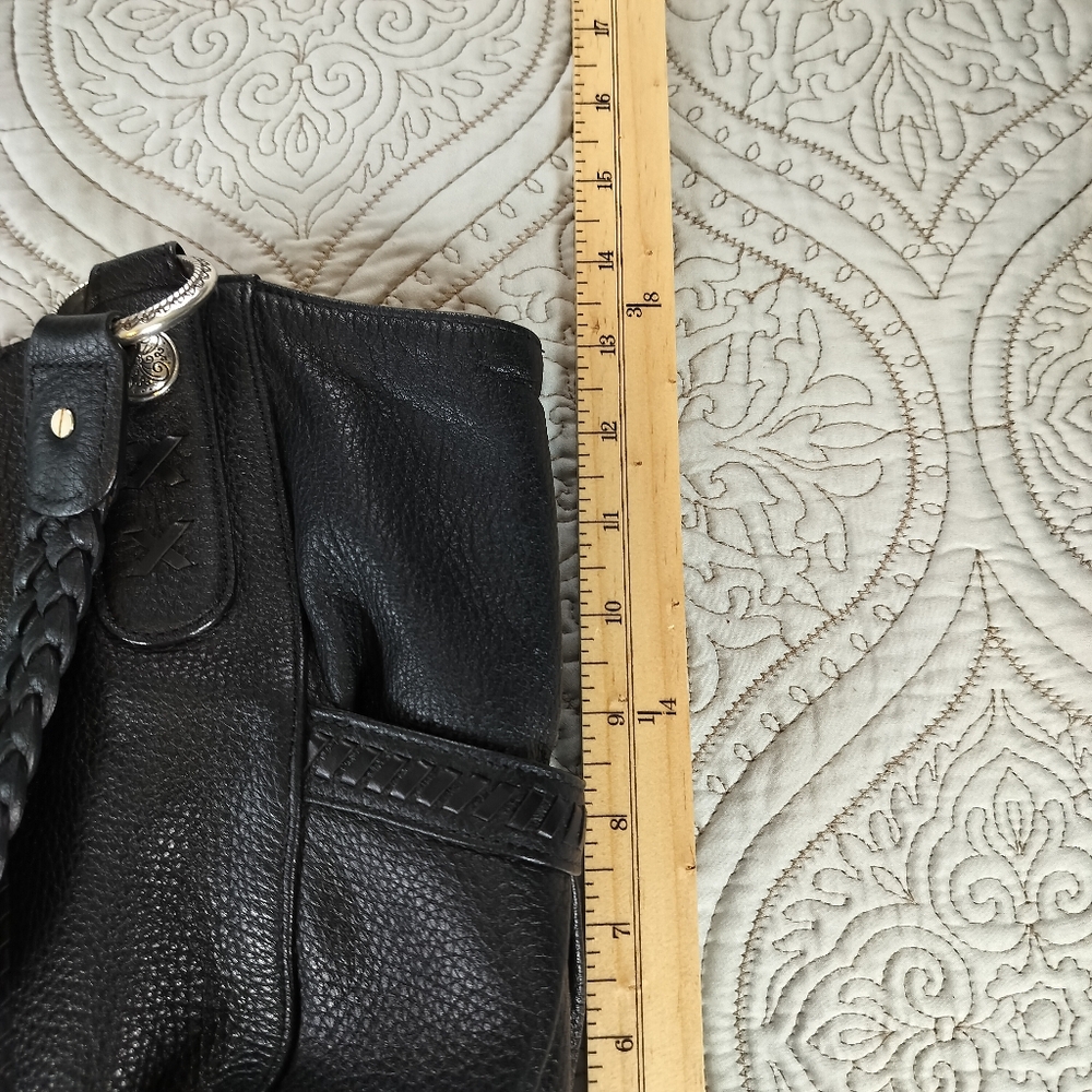 Brighton Pebbled Leather Black Shoulder Bag Tote‎ Purse Large Hobo - Picture 9 of 10